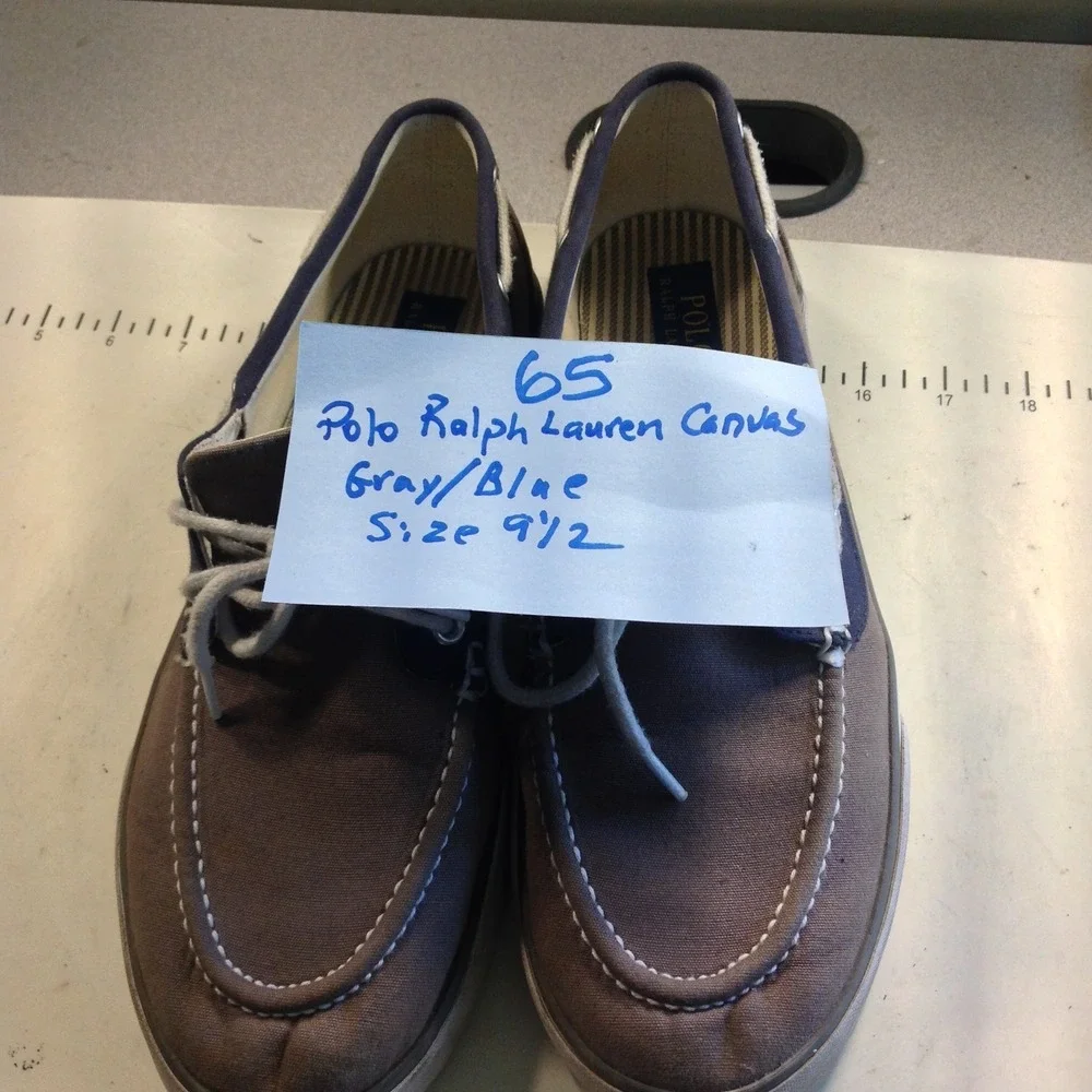 Polo Ralph Lauren Lander Men's Size 9.5 Gray Blue Boat Shoe Asking price: $35